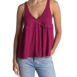 Free people deep v neck purple top